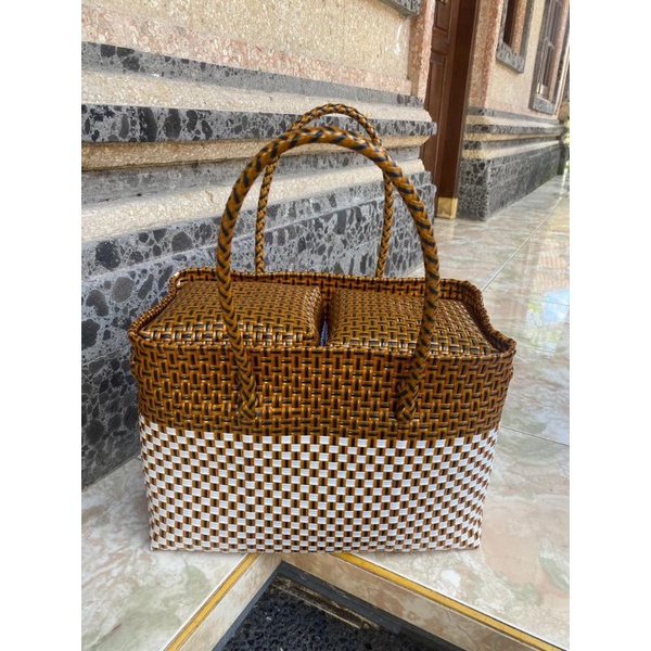 set keben bali/canang sari/tas anyaman plastik + Bambu