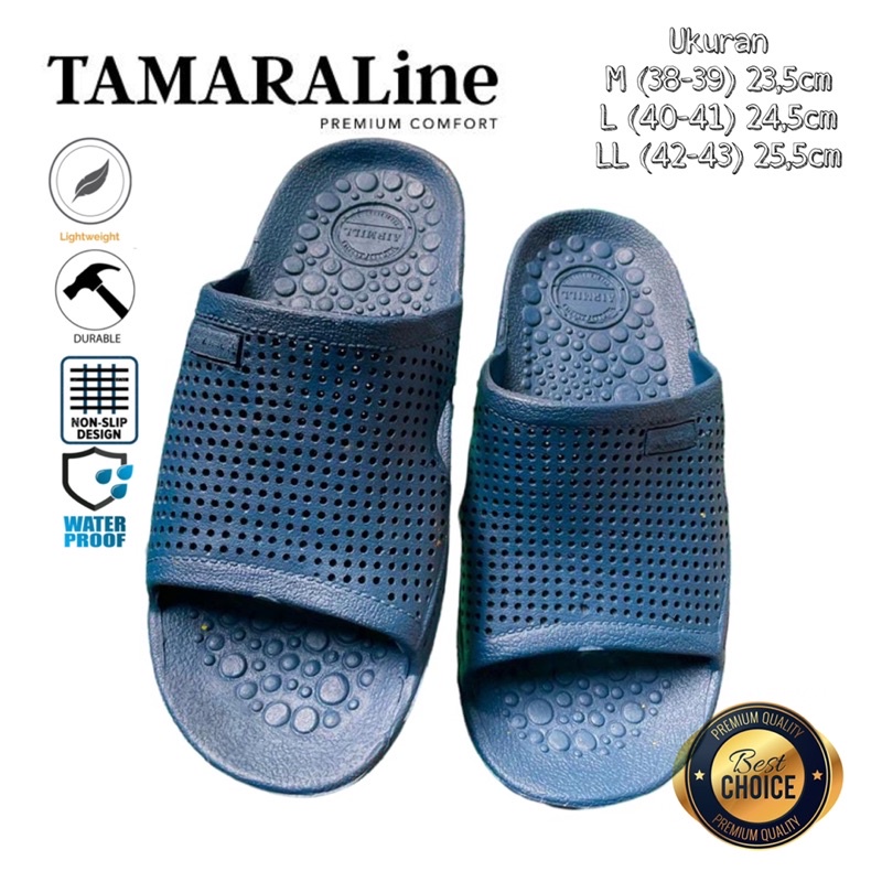 Sandal Selop Slide Slip on Karet Pria Wanita Unisex Dewasa / Remaja - TAMARALINE 208 / Bahan Premium Lentur Empuk Ringan Kuat Anti Slip Anti Air / Model Sandal Casual Santai Rumah Hotel Outdoor Kamar Mandi Murah Original