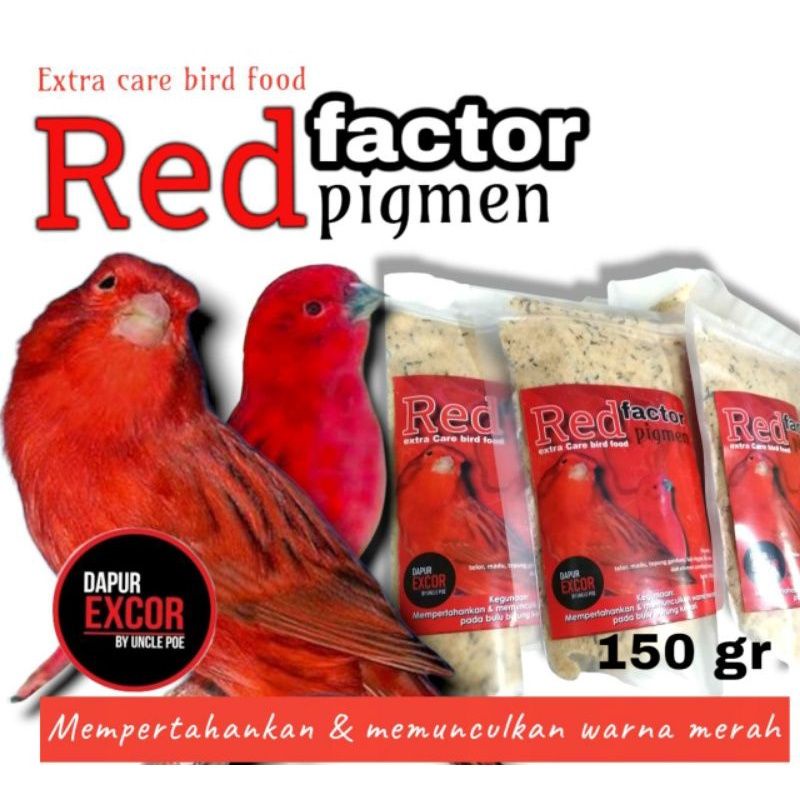 Pakan Burung Kenari Merlok Pencerah Warna Bulu Red Factor Pigmen 150gr
