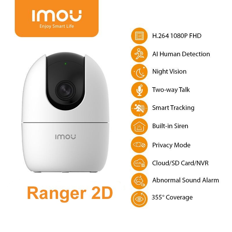 Kamera IP CCTV Indoor Imou Ranger A1 2MP IPC A22EP-G dengan H.265 & Visi Malam 10m