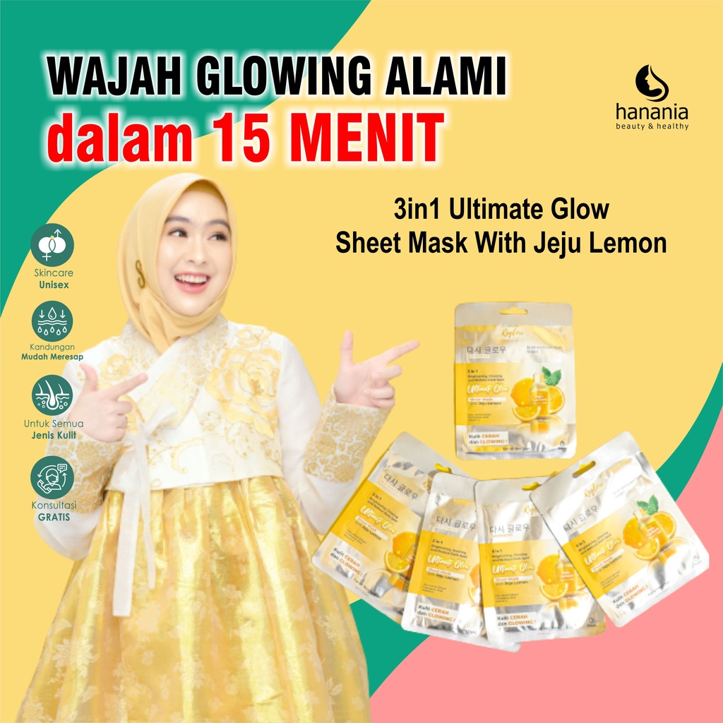 Sheet Mask Reglow 3in1 Ultimate Glow dr. Shindy skincare masker wajah lembaran glowing