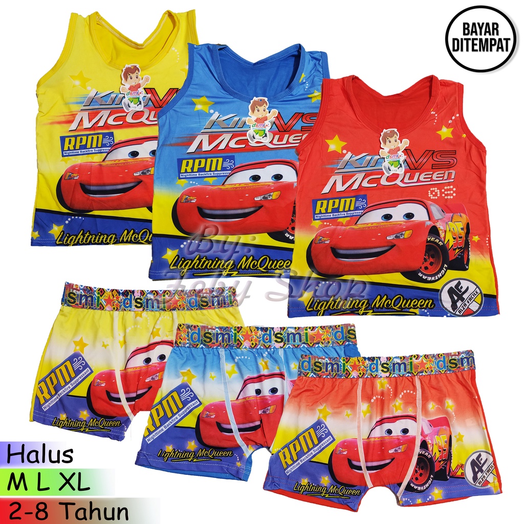 Setelan Singlet Boxer Karakter Anak Cowo