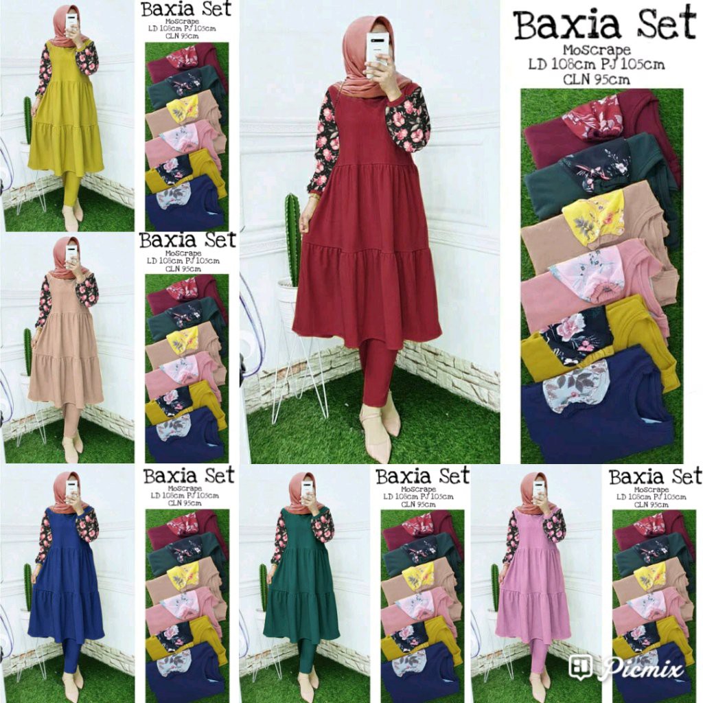 COD ✔ KMB - SET BAXIA / STELAN MUSLIM MURAH / FASHION MUSLIMAH TERBARU