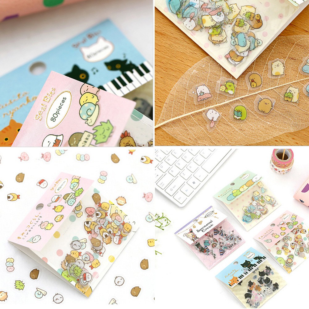 【HOT SALE】80Pcs/Bag Kawaii Sumikko Gurashi Decorative Stickers DIY Scrapbooking Paper Diary Album Computer Notebook Decoration