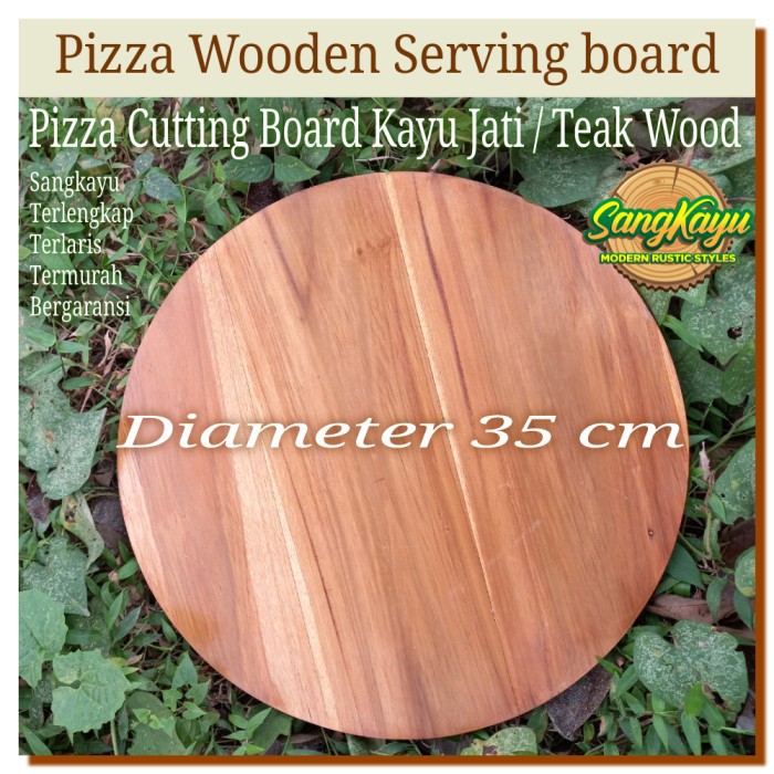 Talenan pizza 35 cm pizza serving wooden board talenan kayu jati