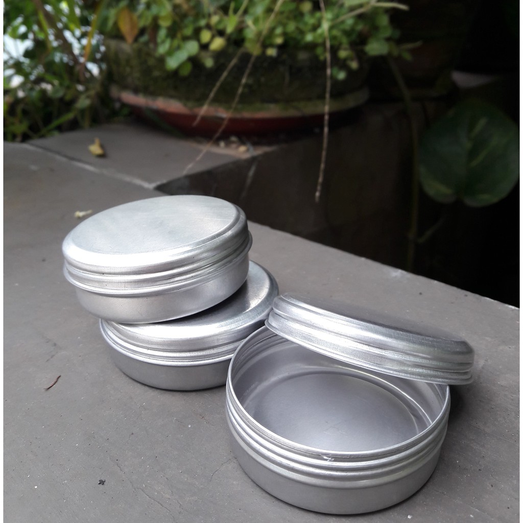 Wadah / Tempat Pot Pomade Mini Aluminium (1 oz) Warna Silver isi 30gr