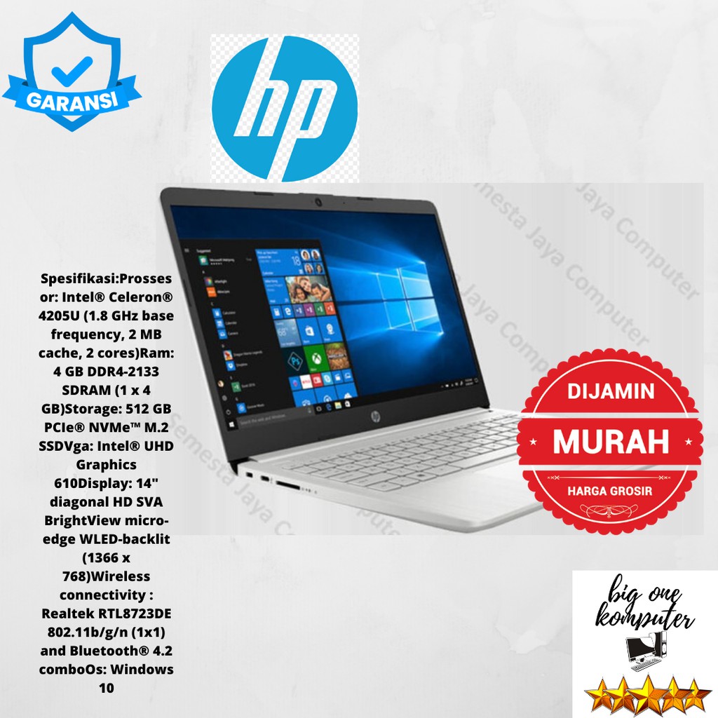 HP 14S CF1051TU Cell N4205U SSD 512GB