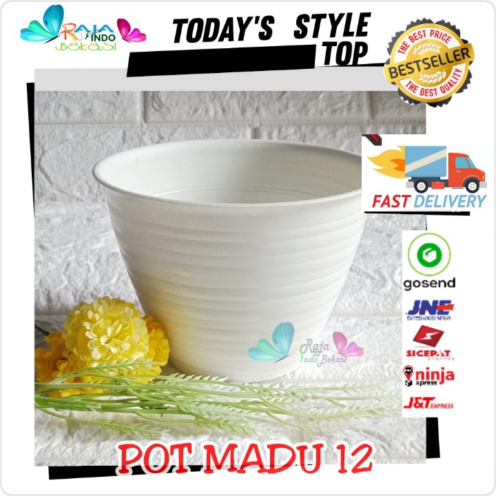 Pot Tawon 12 - Madu 12 - King Mado 12 Putih Pot Tawon Plastik 12 Murah Pot Mini Lucu Pot Tawon 15 18