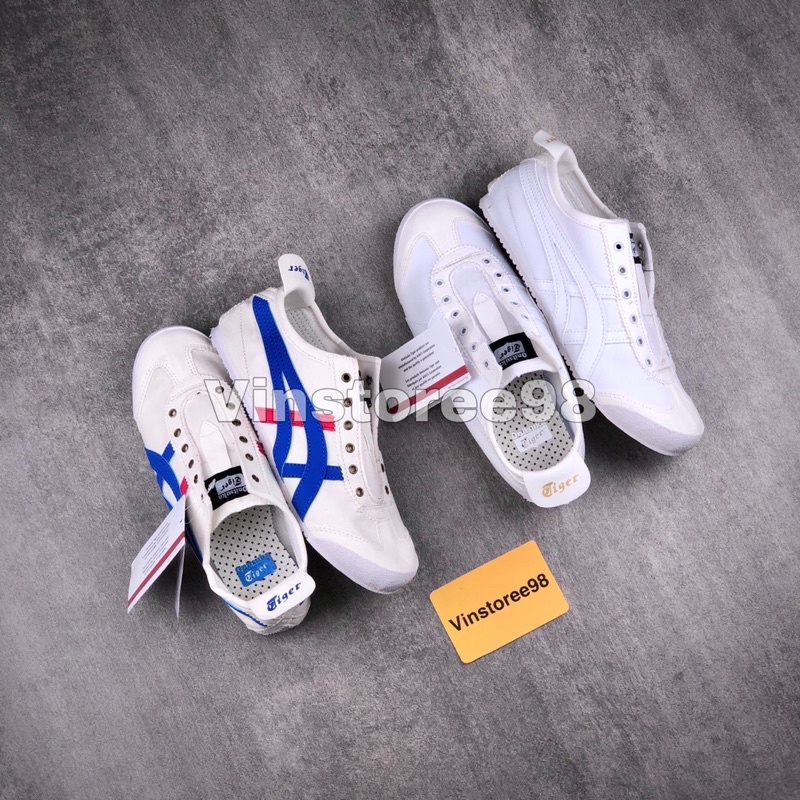 sepatu slip on pria wanita putih polos france putih biru merah best quality sepatu tanpa tali