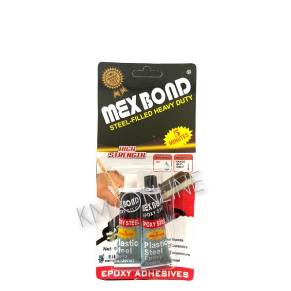 

Lem epoxy plastic steel lem campur merk MEXBOND 5 mnt 58 gram HIGHEST QUALITY