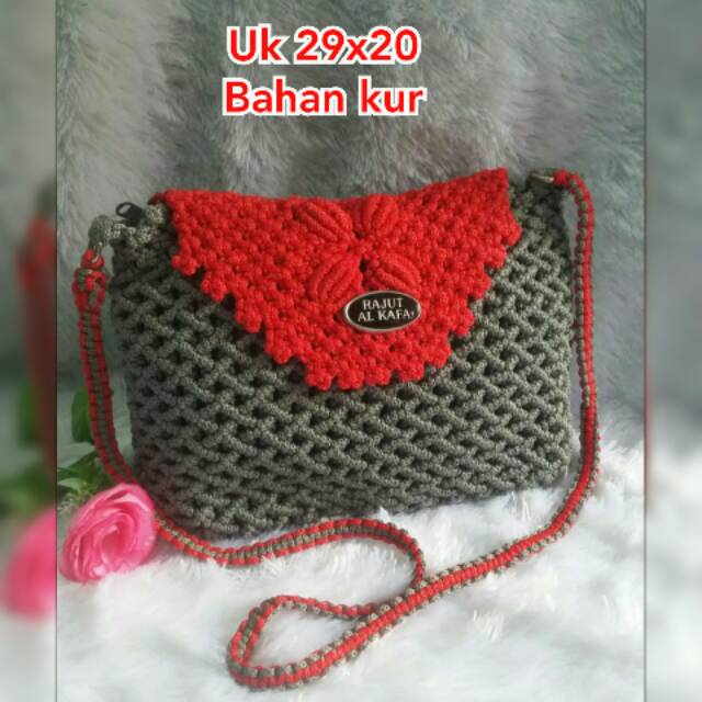 Tas talikur jaring / tas talikur / tas rajut / tas selempang / tas rajut murah
