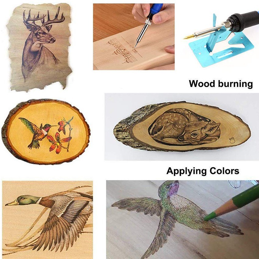 37 in 1 Solder Alat Lukis Bakar Wood Burning Pen Pyrography Set - Alat Gambar