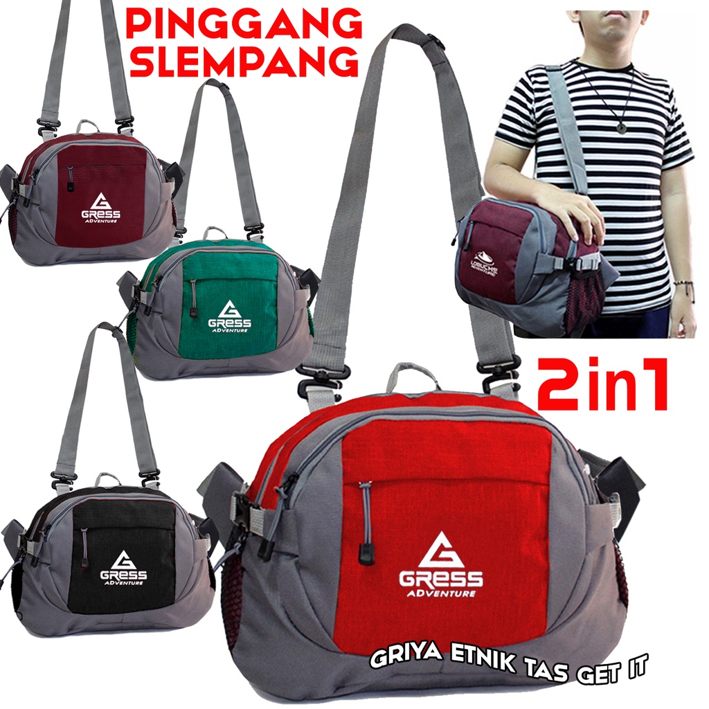 ADVENTURE GRESS Tas Selempang Pria Distro 2 in 1 Tas Soren Cowo Slempang Cowok Slingbag Laki laki Multifungsi