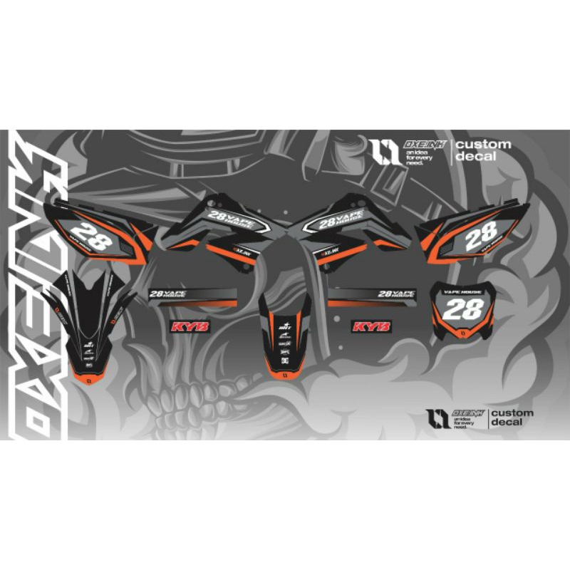 Decal Klx s / dtracker old / black orange