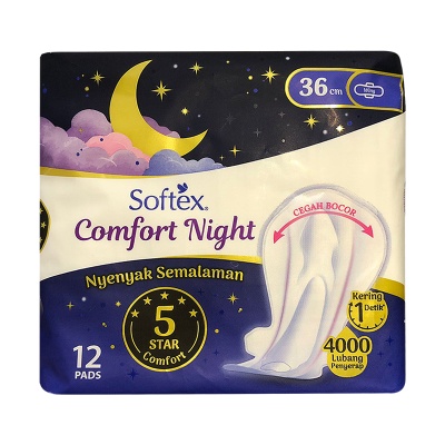 SOFTEX COMFORT NIGHT 36CM 12'S