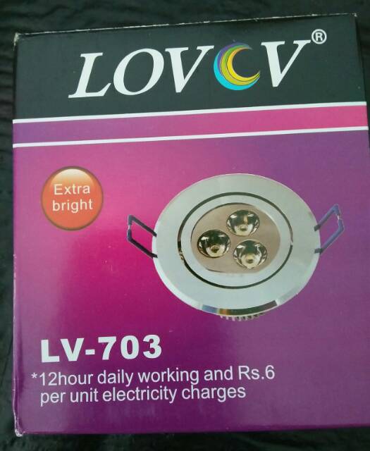 Lampu Downlight LED 3 Watt (3 mata) Ceiling Light