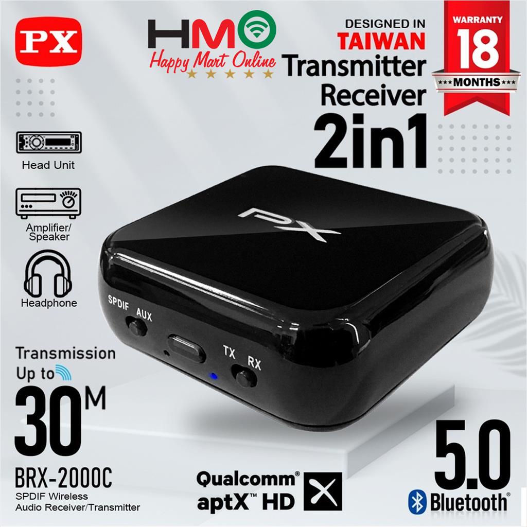 Bluetooth Receiver Transmitter Audio 5.0 HD Stereo 2 in 1 PX BRX-2000C