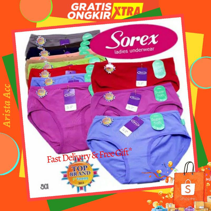 [6pcs] CD Sorex art 1239 Celana Dalam Wanita SOREX 1239 Super Soft /celanadalam wanita sorex1239