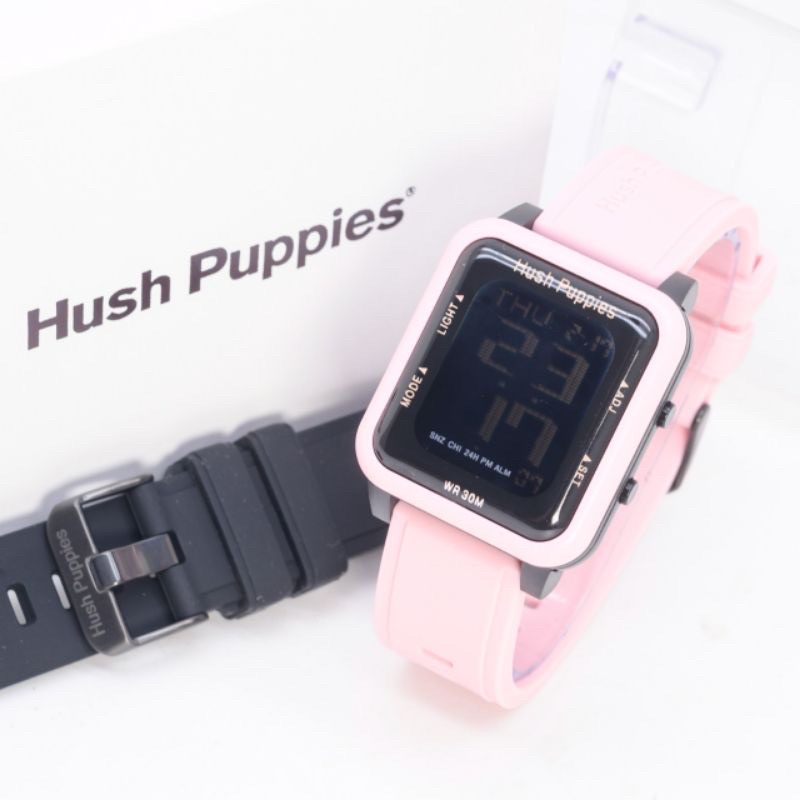 [DGS] Jam tangan Wanita/Pria Hush Puppies Digital Kotak Free box+tali Rubber