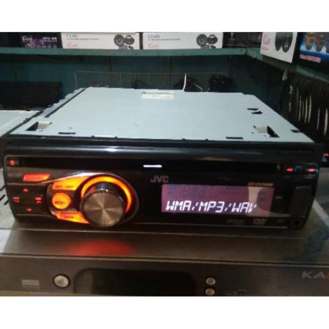 Singledin DVD USB JVC head unit audio mobil