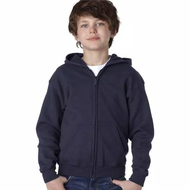 Jaket hoodie anak polos