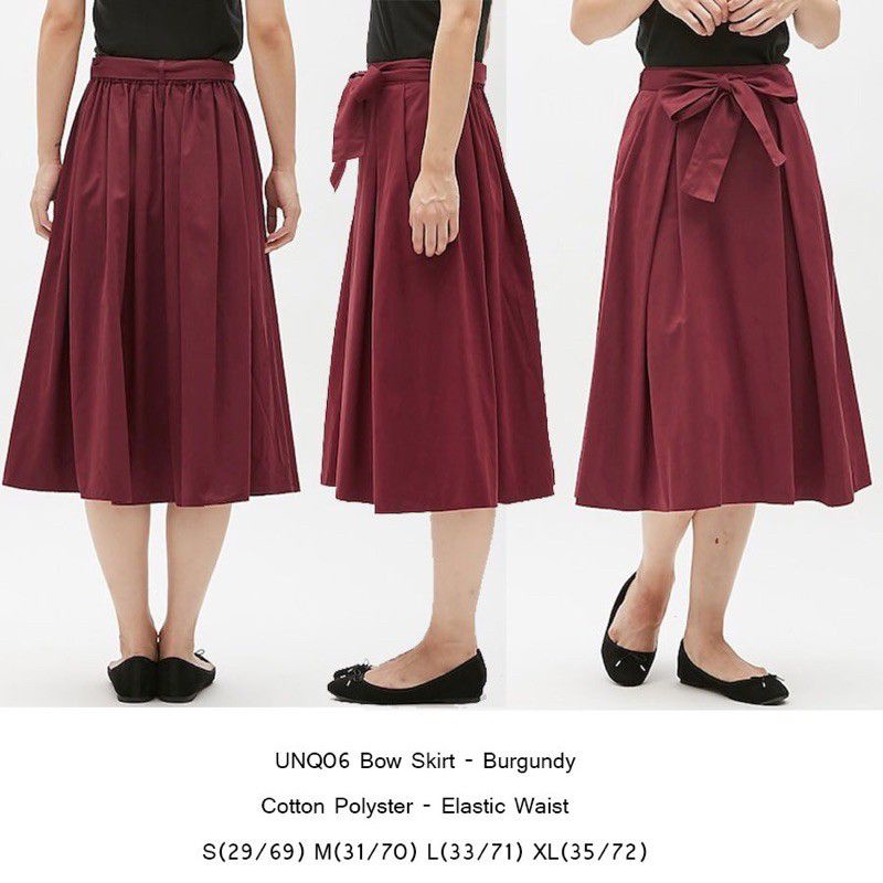 GU BY Uniqlo Waist Ribbon Flare Skirt Rok Lipat Wanita Original // Sisa Expor