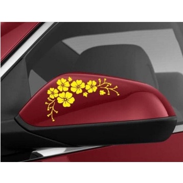 Cutting Sticker Motif Bunga Stiker Spion Mobil Aksesoris