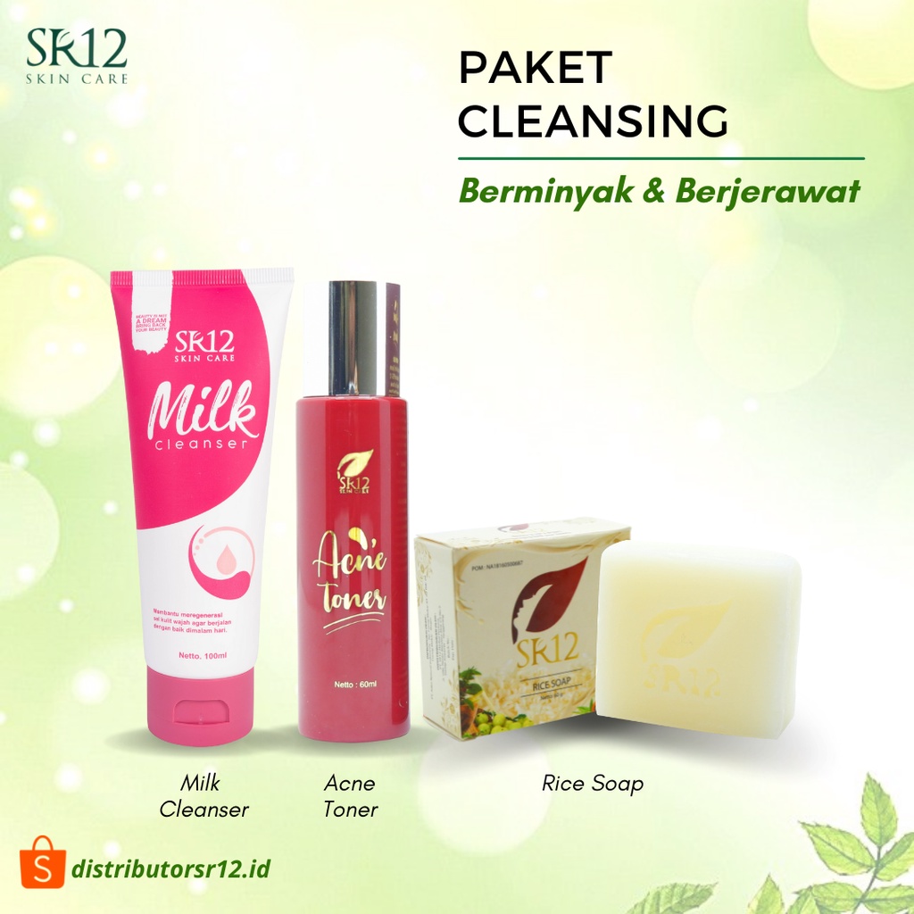 Paket Cleansing Pembersih Wajah SR12 Perawatan Wajah Kulit Berminyak Jerawat Sensitif