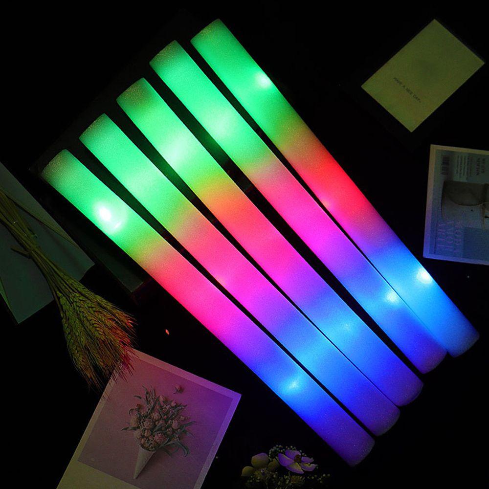 Suyo 1/5pcs Konser Stik Busa LED Kedip Warna-Warni Untuk Festival Pesta Glow in the Dark Cheer Tube