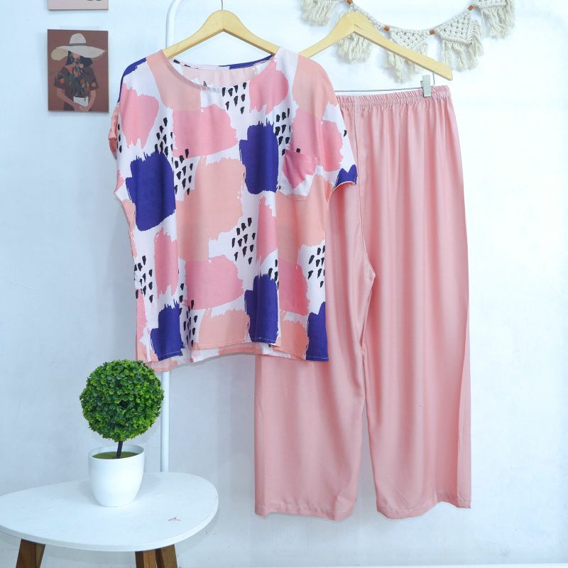 BABYDOLL JUMBO RAYON FIT TO XXXL LD 130 (CELANA PANJANG) SERI 1 LD125 LD130-PJXL 44