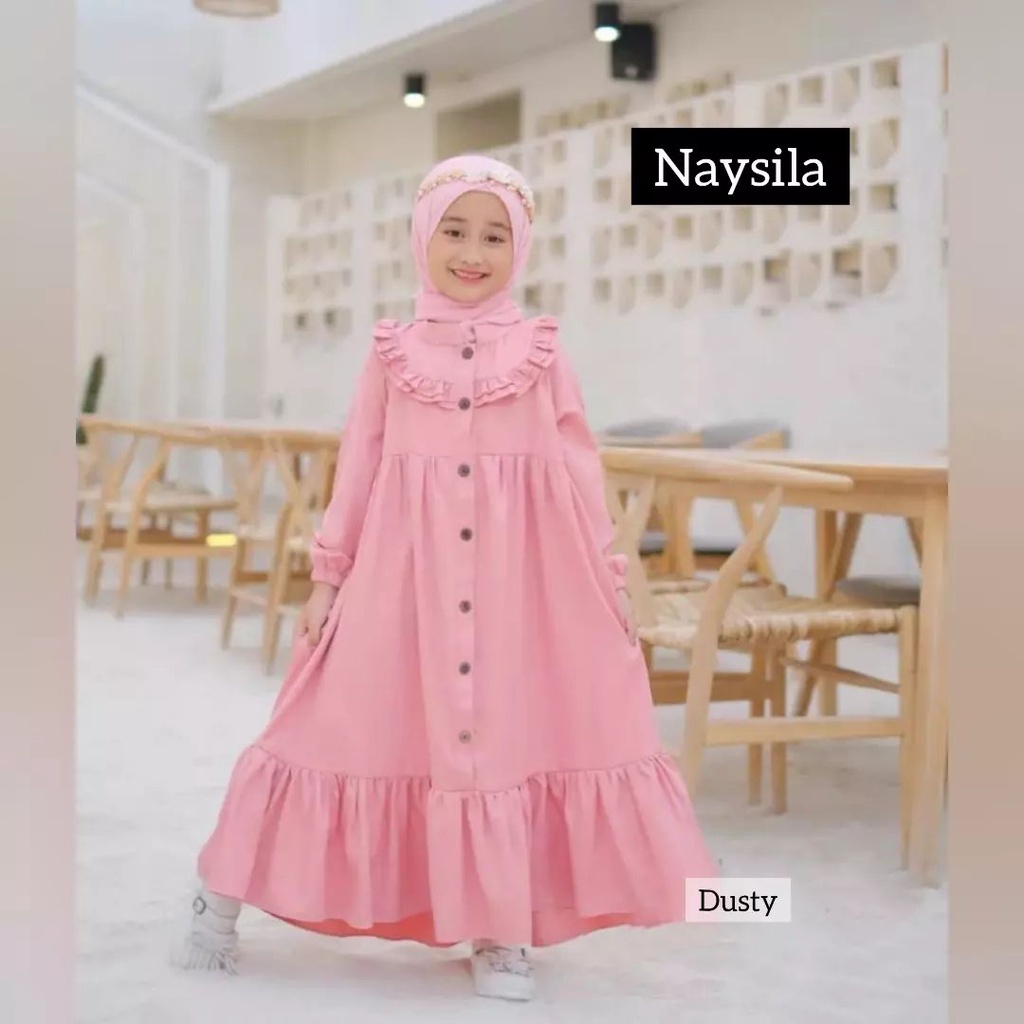 BAJU ANAK PEREMPUAN NAYSILA KIDSS BAHAN SYAKILA POLOS UKURAN M , L , XL BAJU ANAK IMPORT  CEWEK BAJU ANAK POLOS LENGAN PANJANG SYARI KIDS TERBARU MODLE SIMPLE FREE HIJAB BAJU ANAK KEKINIAN PEREMPUAN TERBARU USIA 1-15 TAHUN2022