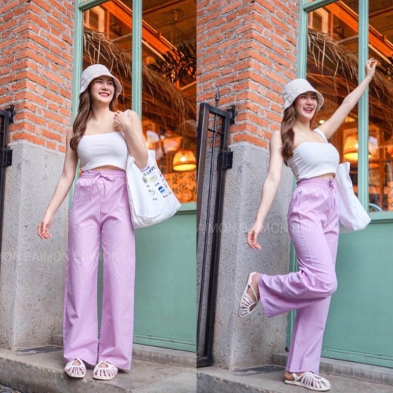 BEFAST - ZEC OOTD Wanita Celana Panjang ZIYURA / Julesa CREPE Pant / Celana Panjang Casual / Celana Kulot Kekiniaan Remaja Wanita / OOTD Ala Style Korean / Celana Polos Formal / Fashion Kerja Wanita