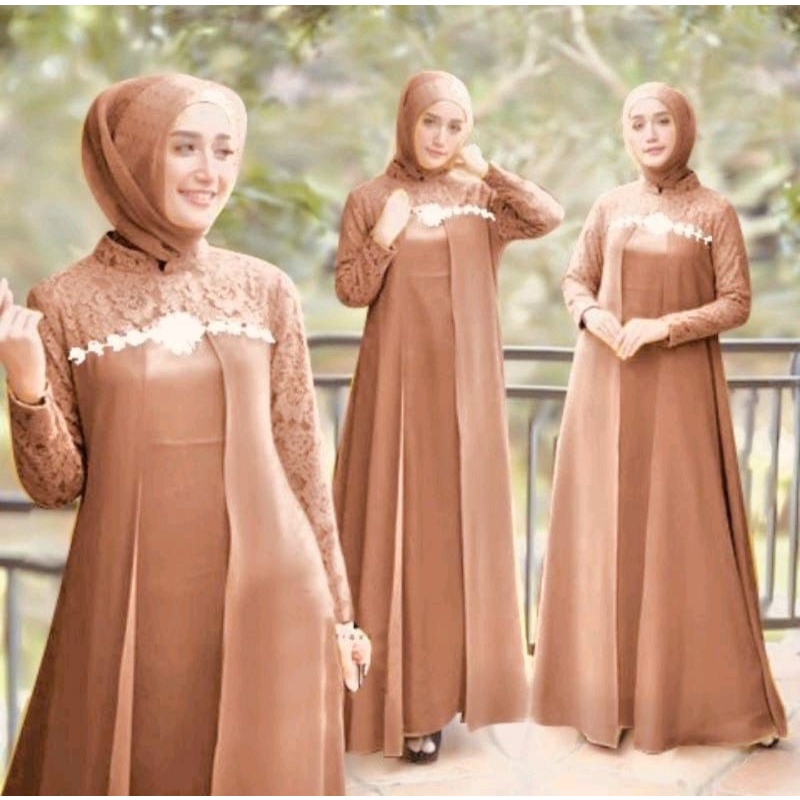 Gamis brukat kombinasi