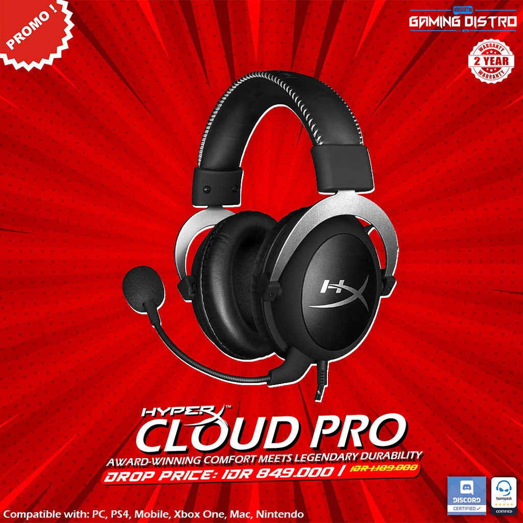 Headset Gaming HyperX Cloud Pro Silver - Headset Hyperx Cloud Pro Grey