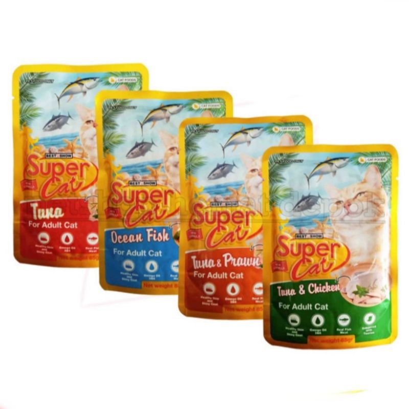 Wet Food Supercat Sachet 85gr All Varian / Makanan Kucing Basah