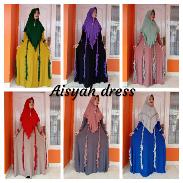 AISYAH DRESS JERSEY BUSANA MUSLIM