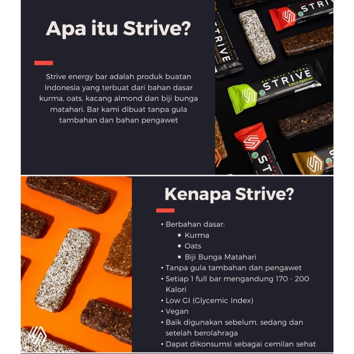 STRIVE ENERGY BAR 20GR  SATUAN Tenaga Lari Sepeda Olahraga