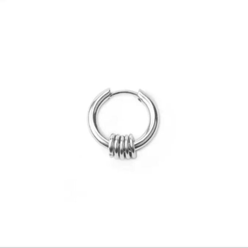 IP-R Anting Hoop Multi Ring Mewah untuk Pria / anting Hoop tindik dan jepit