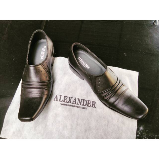 Sepatu pantofel pria formal kulit asli Alexander mv37