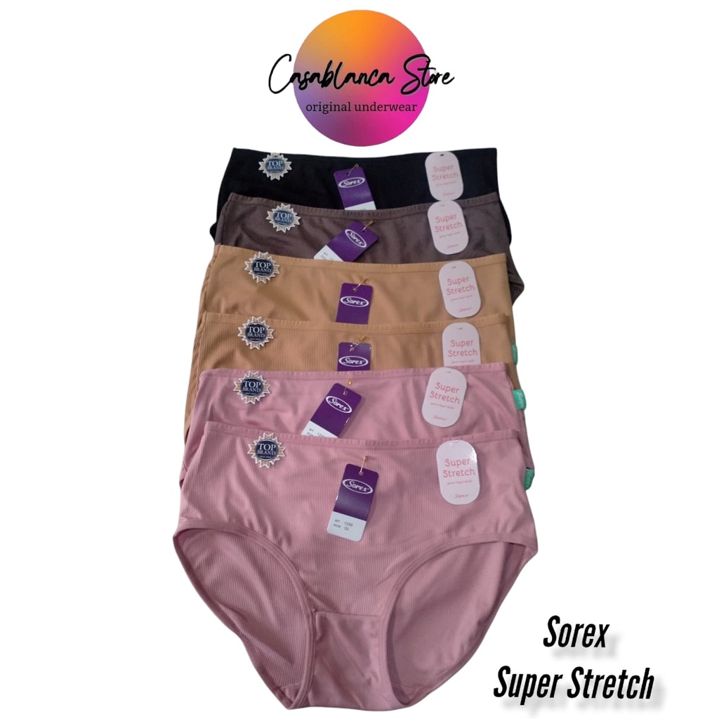 CELANA DALAM WANITA SOREX EDISI SUPER STRETCH (Art. 1258) BERBAHAN SANGAT HALUS &amp; LEMBUT.