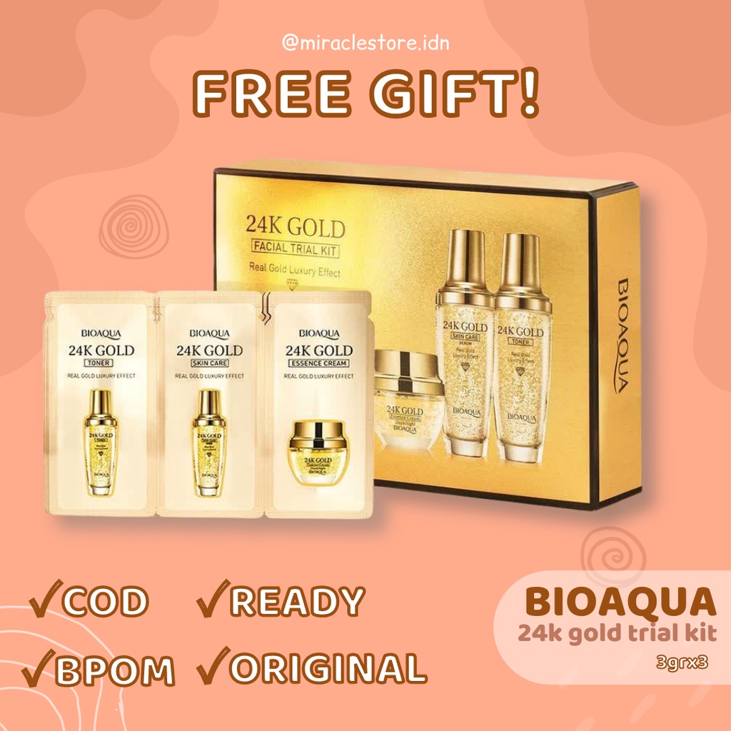 [COD] BIOAQUA 24K Gold Facial Trial Kit 10pcs Contains Toner + Serum + Essence Cream