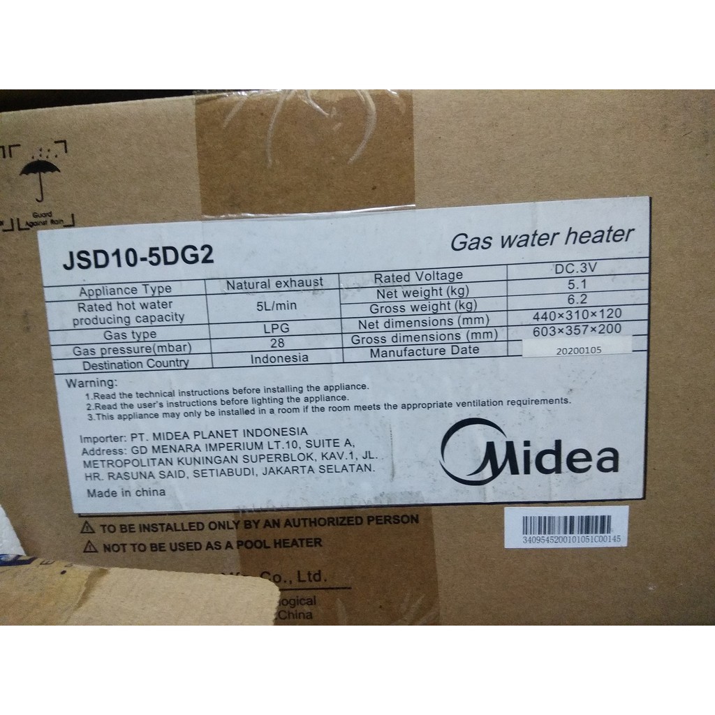 Midea Water Heater Gas JSD10-5DG2