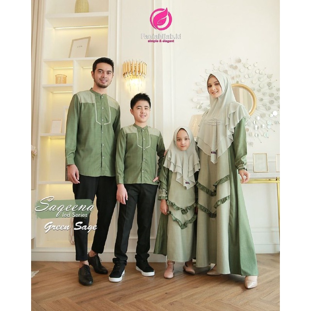 KOKO KIDS LENGAN PENDEK SAQEENA IED SERIES ORIGINAL BY FANIAHIJAB SARIMBIT KELUARGA TERBARU KEKINIAN