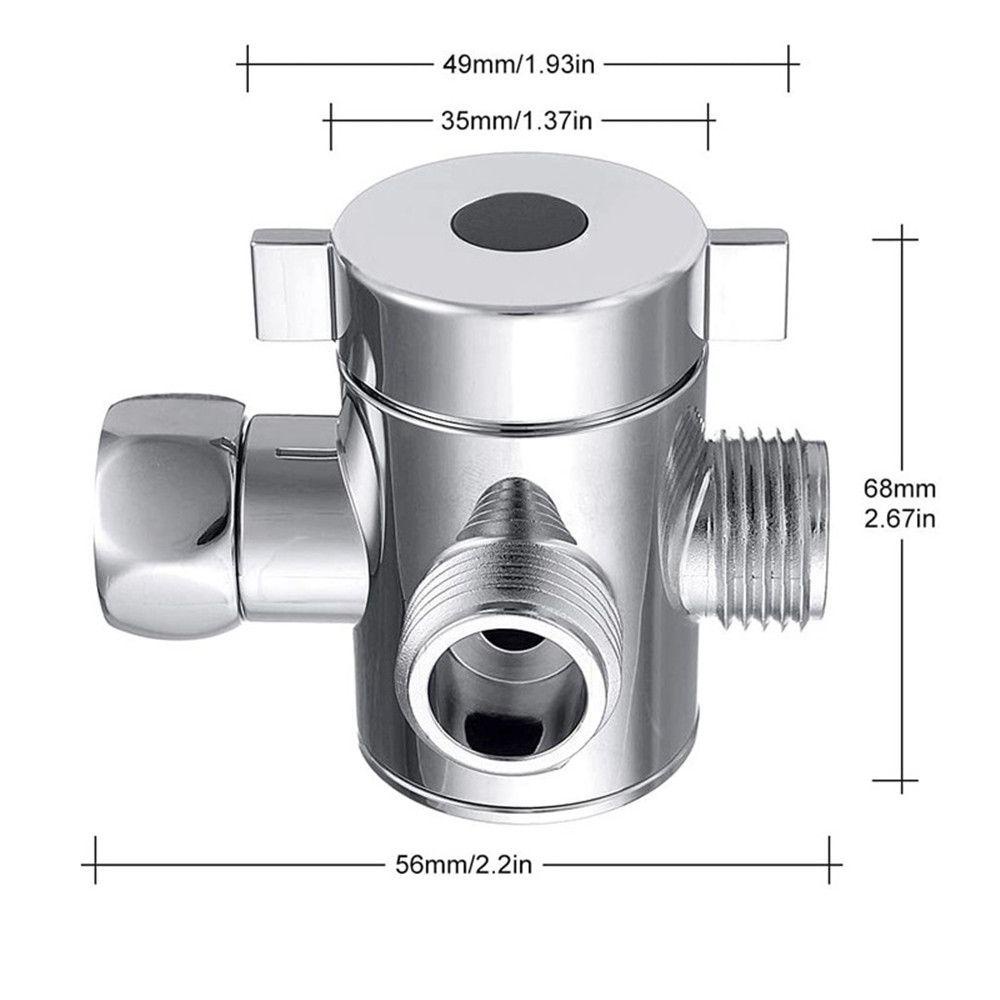 Saklar Toilet Konektor 3 Arah Atas1Per2Inci 3 Arah Adjustable Shower Head Shunt