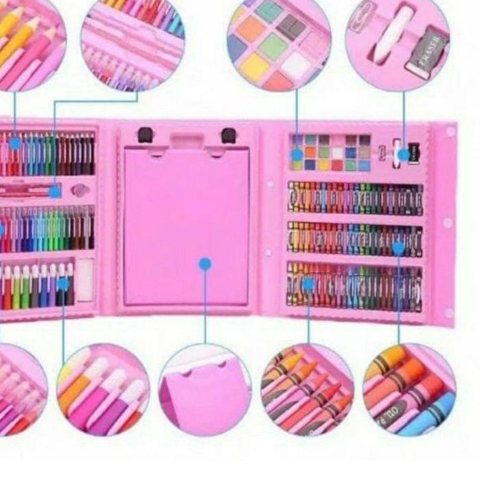 

Colouring Set Anak 208 pcs Crayon Art Set Alat Lukis