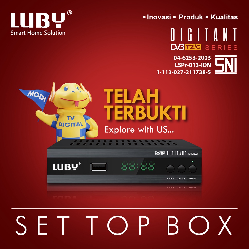 Luby Set Top Box TV Digital Matrix - DVB T2 02 / DVB T2 01