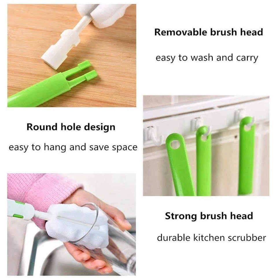 Hot Sale/Sikat Botol Bayi Multifungsi/Sikat Pembersih Gelas Air Spons Lembut Yang Dapat Dilepas/Spons Lembut Deep Clean Brushes