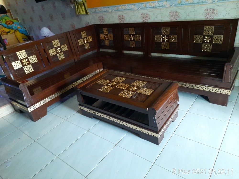 Kursi Sudut Jati Kursi Tamu Jati Kursi Pojok L Kursi Sudut Kayu Minimalis