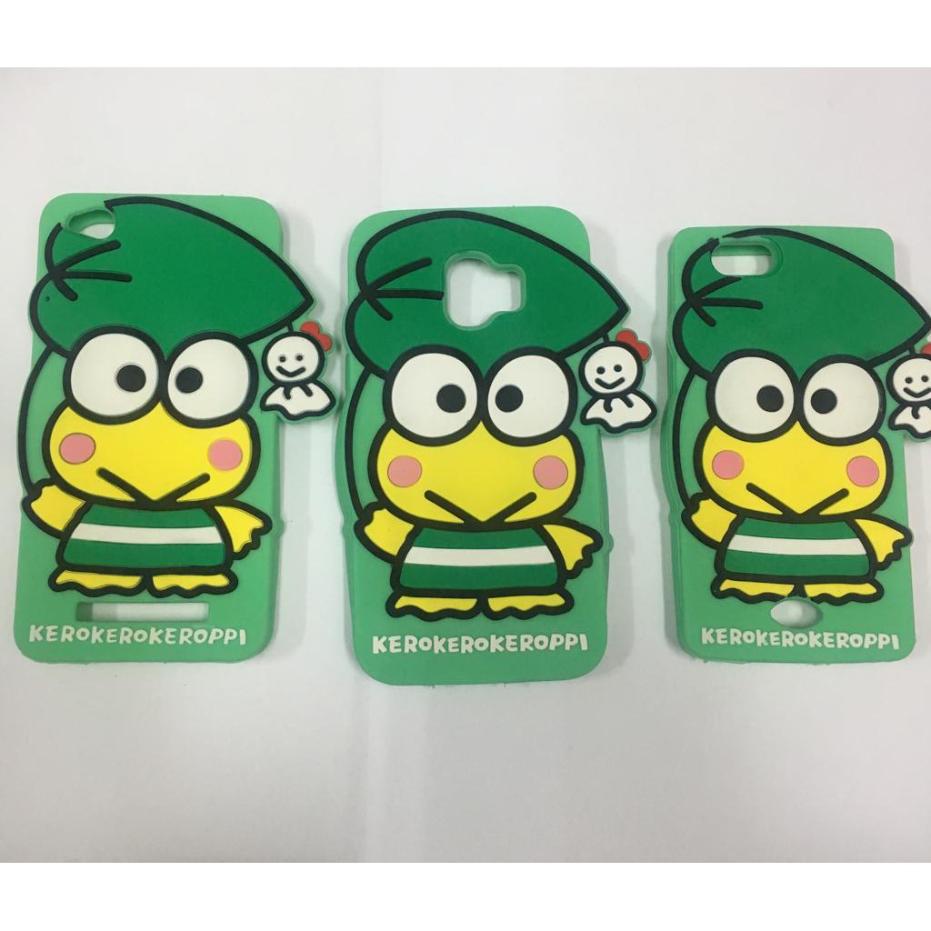 Silikon Boneka 3D 4D kero keropi kodok lucu Samsung Galaxy V/G313, Grand 1/9082, Grand 2/7106, J1 2015, J1 Ace, J2 Pro, J7 2015, Oppo A33/Neo 7, A71, F7, Xiaomi Redmi 5, Redmi 5+