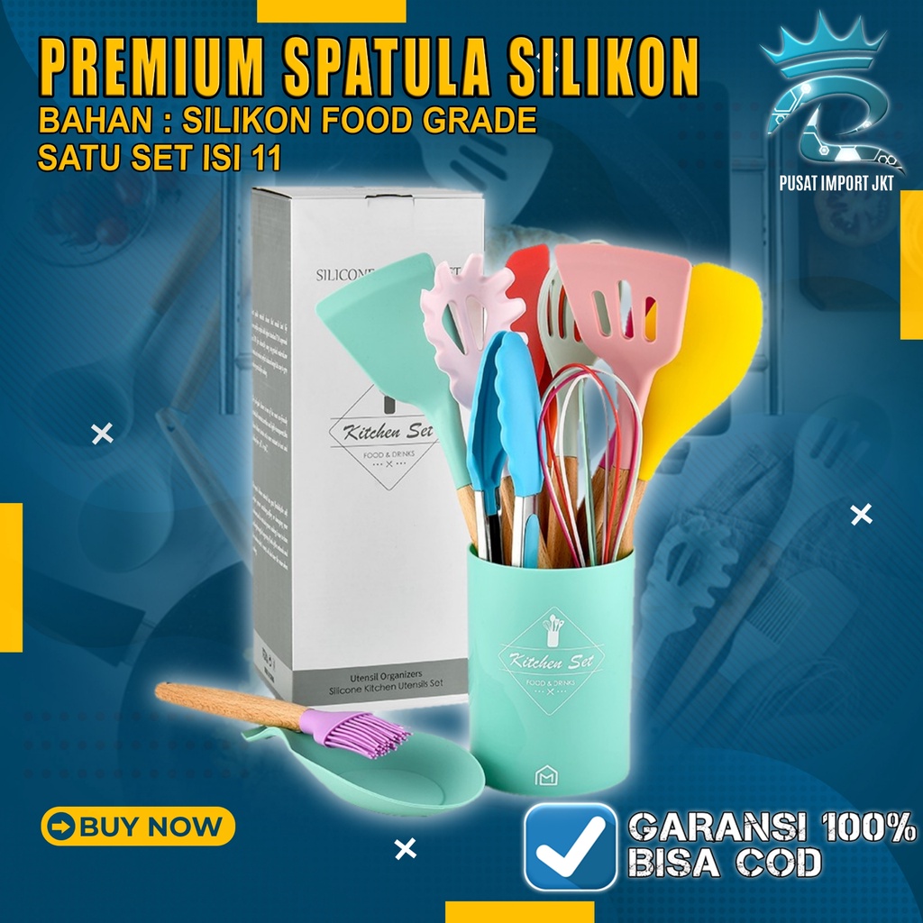 COD set peralatan masak silikon perlengkapan dapur silikon spatula peralatan masak murah
